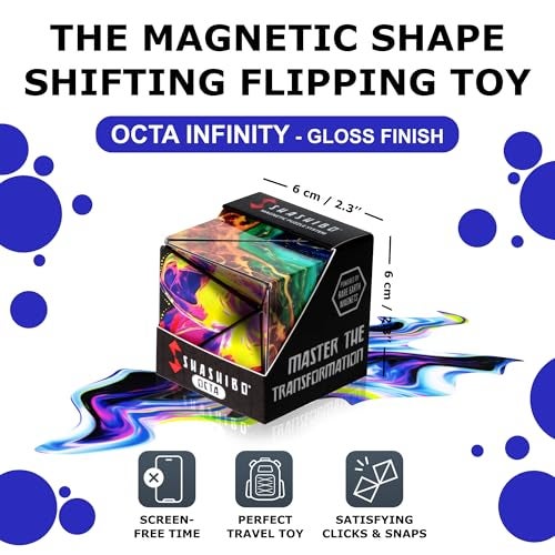Shashibo Octa Shape Shifting Box STEM Fidget Toy with Ultra Strong Magnets Sensory Puzzle Cube Transforms Into 100 Shapes Easter Basket Stuffers Gift for Kids Teens and Adults Infinity - Image 5