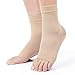 KEKING Ankle Brace Compression Support Sleeve for Women Men Medical Ankle Compression Socks for Plantar Fasciitis Foot Ankle Swelling Achilles Tendon Support Arch Support 1 Pair of Beige L - Image 1