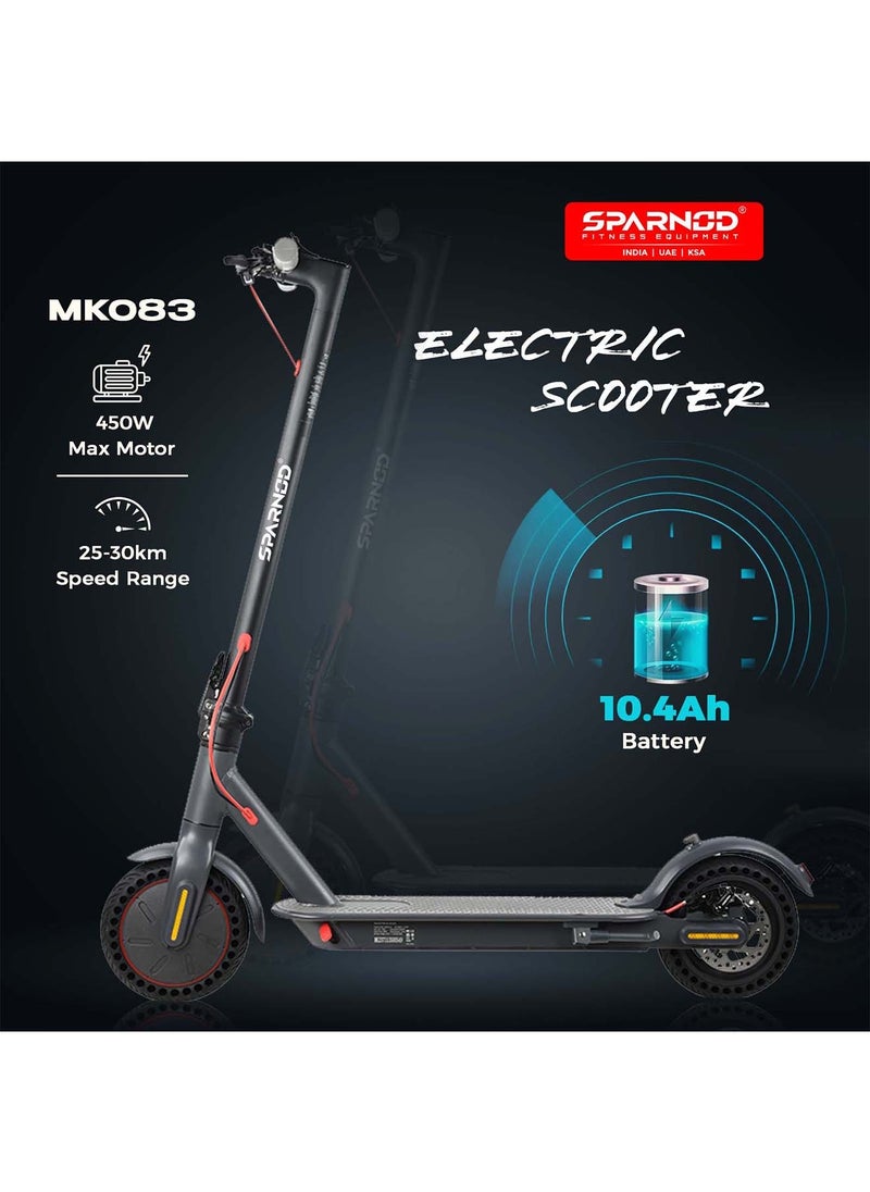 Sparnod Fitness MK083 Foldable Electric Scooter 25 km/h Max Speed, 30 KM Range, 450W Peak Motor, IP54 Waterproof, BT App Control 8.5" Solid Tires, Disc Brake & eABS Regenerative System, Cruise Control - pzsku/ZC68F9EB23EF4B48E3752Z/45/_/1727351960/c29b3409-1ba0-44bc-a13f-96b8d0595a4e