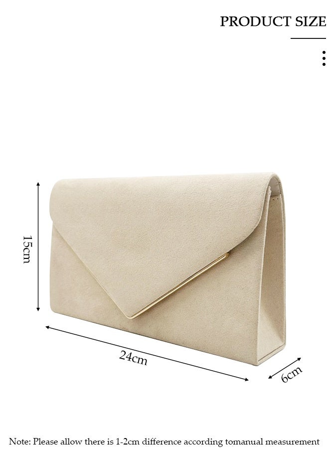 DUNISO Women Faux Suede Evening Clutch Bags Crossbody Bag Formal Party Clutches Envelope Handbag Chain Purse for Wedding Cocktail Prom Clutches - Image 2