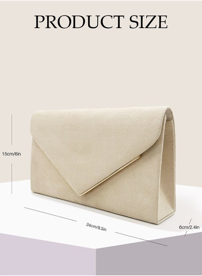 DUNISO Women Faux Suede Evening Clutch Bags Crossbody Bag Formal Party Clutches Envelope Handbag Chain Purse for Wedding Cocktail Prom Clutches  - Image 2