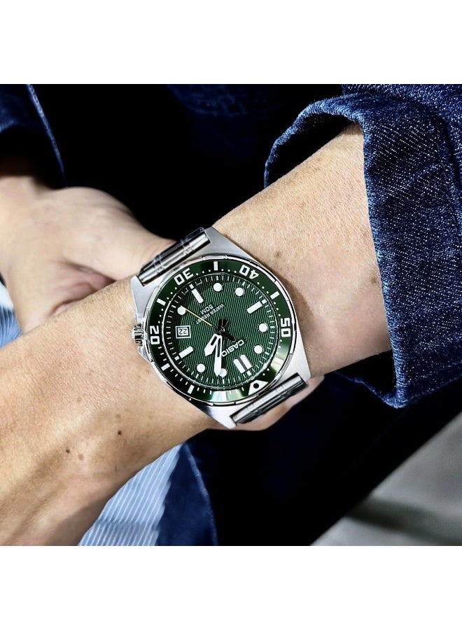 CASIO Men's Stainless Steel Analog Watch MTD-135D-3AVDF - 43.6 mm - Image 3