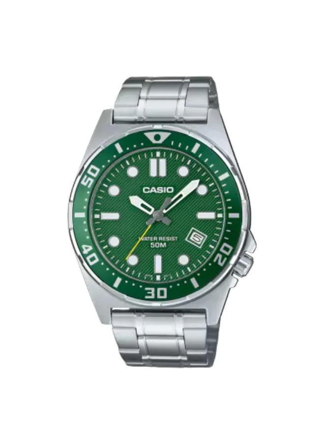 CASIO Men's Analog Display Watch With Silver Stainless Steel Strap - MTD-135D-3AVDF