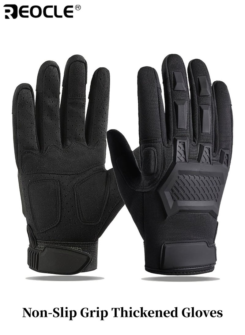ريوكل قفازات بسماكة قبضة غير قابلة للانزلاق مقاومة للرياح شاشة لمس حماية من الشمس تصميم مثقوب قابل للتنفس مناسب لركوب الدراجات الخارجية القيادة والتسلق - Image 1