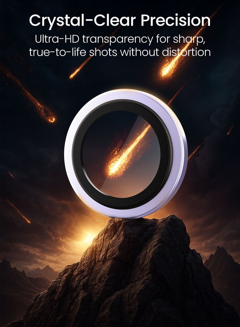 Moxedo Camera Lens Protector for iPhone 17 6.3” 2025 9H Tempered Glass Aluminum Alloy Individual Ring Camera Lens Cover Protector with Easy Installation Tool – Purple - Image 5