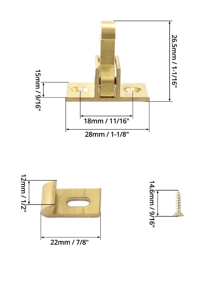 Generic - Heavy Duty Brass Elbow Latch Catch for Cabinets Windows and Doors 4 Pack with Mounting Screws Ideal for Home and Office Use - Image 1