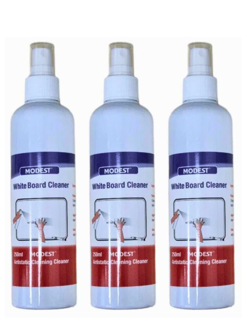 MODEST 3-Piece Whiteboard Cleaner Spray 250ml Content Per Bottle - Image 1