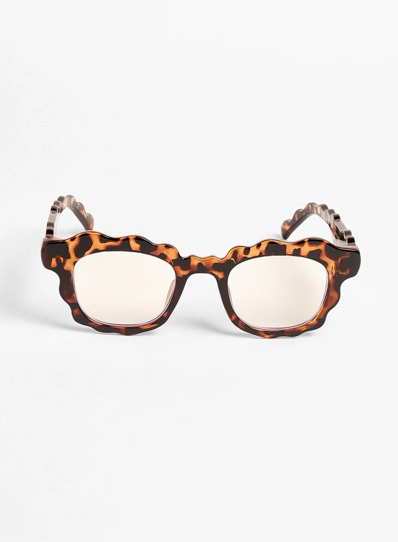 صوص هاوت The Wave Rectangular Sunglasses - Coffee Brown