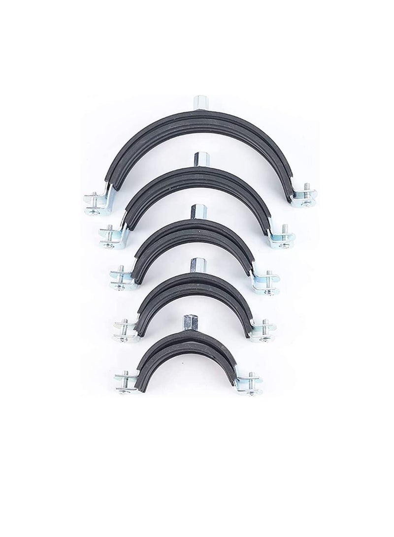 Heavy Duty Adjustable Two-screw Pipe Galvanized Iron (GI) Clamp with Rubber Lined or Unlined for Wall Ceiling Mount Pipe Supports, Split Ring Hanger (1.1/2 Inch, Pack of 5)  - Image 3