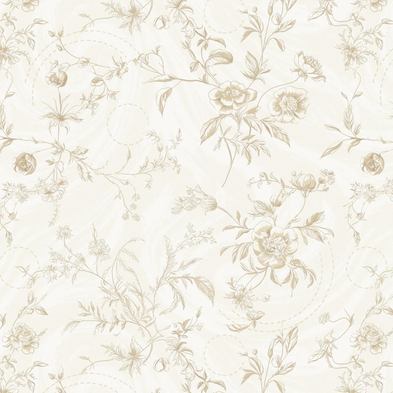 Ismoon Peel and Stick Wallpaper Floral Vintage Stick on Wall Paper Beige French Textured Contact Paper for Cabinet Removable Self Adhesive Wallpaper Vinyl Roll Shelf Deco, 17.3x118in - Image 1