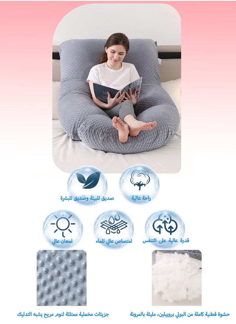 Squarecircle U-Shaped Cooling & Soft Full Body Pregnancy Pillow – Maternity Support with Removable Jersey Cotton Cove(Ergonomic Design)  - Image 4