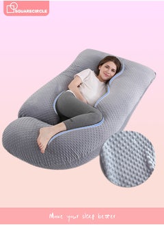 Squarecircle U-Shaped Cooling & Soft Full Body Pregnancy Pillow – Maternity Support with Removable Jersey Cotton Cove(Ergonomic Design)  - Image 1
