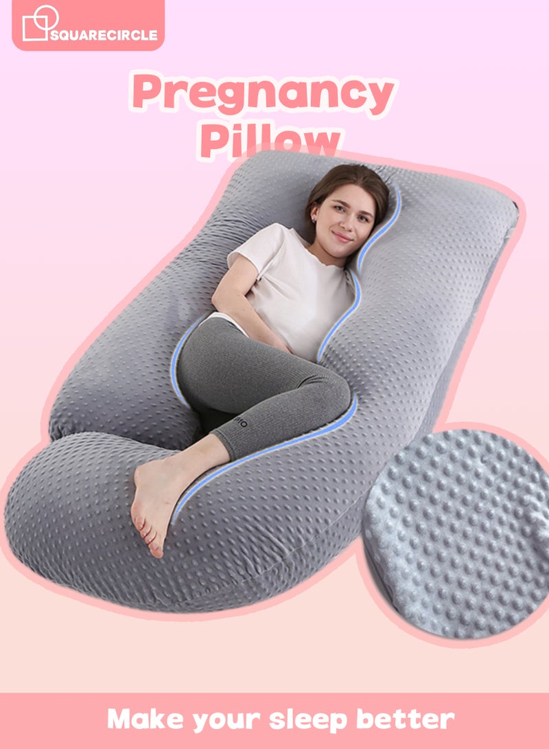 Squarecircle U-Shaped Cooling & Soft Full Body Pregnancy Pillow Maternity Pillows– Maternity Support with Removable Jersey Cotton Cove(Ergonomic Design)  - Image 1