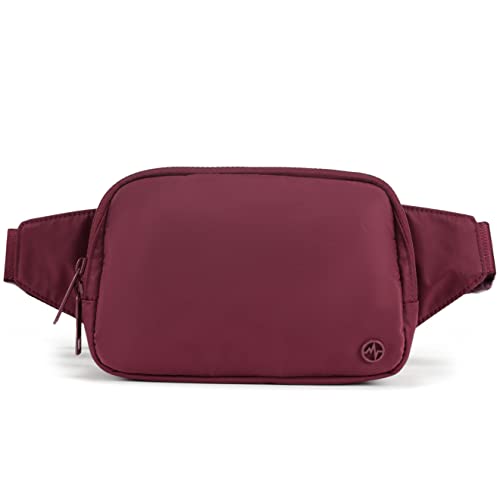 Pander Belt Bag Large 2L, Nylon Fanny Pack Purse for Women and Men with Adjustable Strap, Red Merlot - Image 1