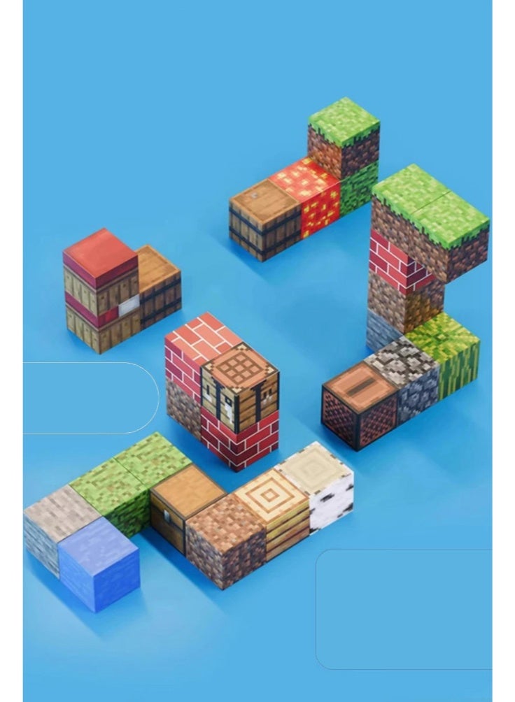 Magnetic Blocks - 212 Pieces Magnetic Building Blocks Magnetic Cube Stacking, Building Forest World Set, STEM Montessori Sensory Toys for Kids Boys Girls Age 3 4 5 6 7 8 - Image 4