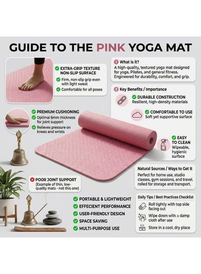 Hope Eco-Friendly Yoga Mat, 1-Piece Fitness Exercise Mat for Yoga, Stretching, Home Workouts and Daily Exercise, Practical Personal Workout Surface for Beginners and Fitness Enthusiasts at Home or Studio - Image 4