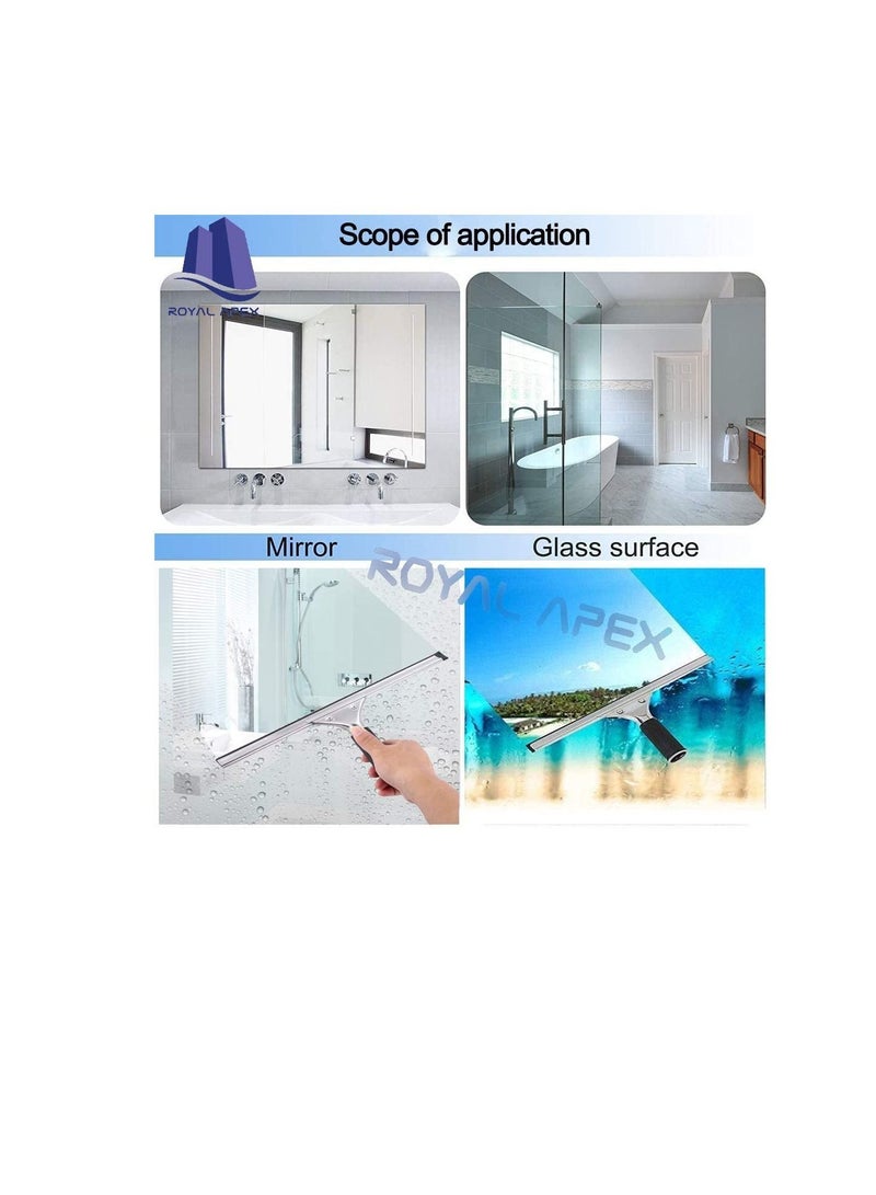 Generic Stainless Steel Glass Wiper for Car Floor Bathroom Mirror Wiper Windows Glass Cleaning (35 CM)  - Image 2