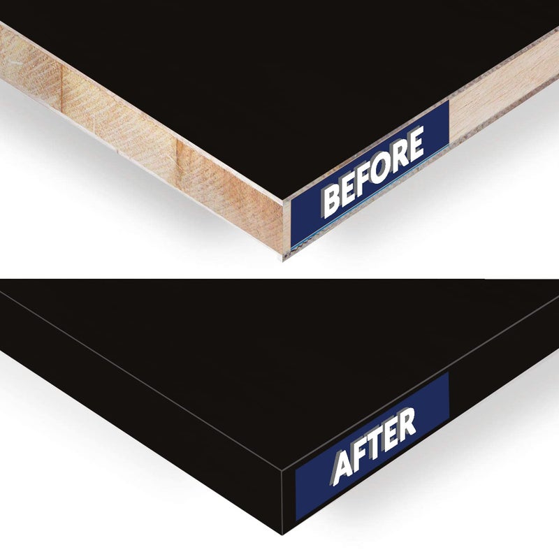 UNMAR Black Pvc 1 1/2 Inch X 100 Ft Edge Banding Tape Peel Stick Adhesive Veneer Edging Trim Wood Laminate Cabinet Furniture Plywood Formica Shelf Countertop Table Repair Strip Band Roll - Image 5
