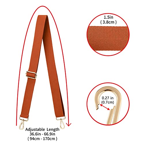 ZOOEASS Wide Shoulder Strap (Solid),Adjustable Replacement Belt Crossbody Canvas Bag Handbag (Brown) - Image 3