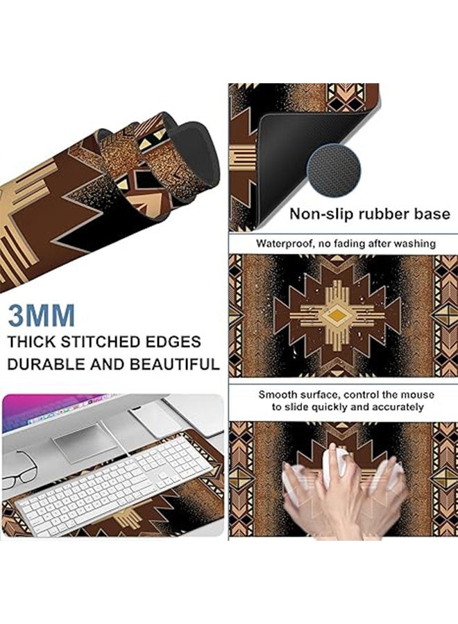 Large Mouse Pad Gaming Mouse Pad,Waterproof Laptop Pad, Pc Keyboard Non-slip Thicker Supper Rubber Table Mat Mouse Pads,Office Desk Mat Desk Pad,Smooth Cloth Surface Keyboard Mouse Pads For for Work, Games, Study,Geometric Pattern Extended Mouse Pad 80x30cm - Image 4