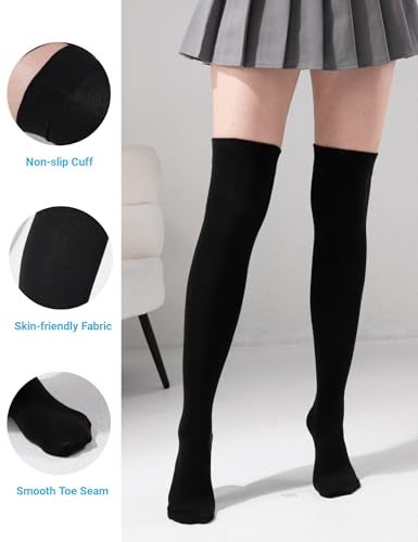 TOCONFFON Women's Over The Knee High Socks - Thigh High Cotton Socks 120D Medium Thick for Daily Wear, Cosplay - Image 5