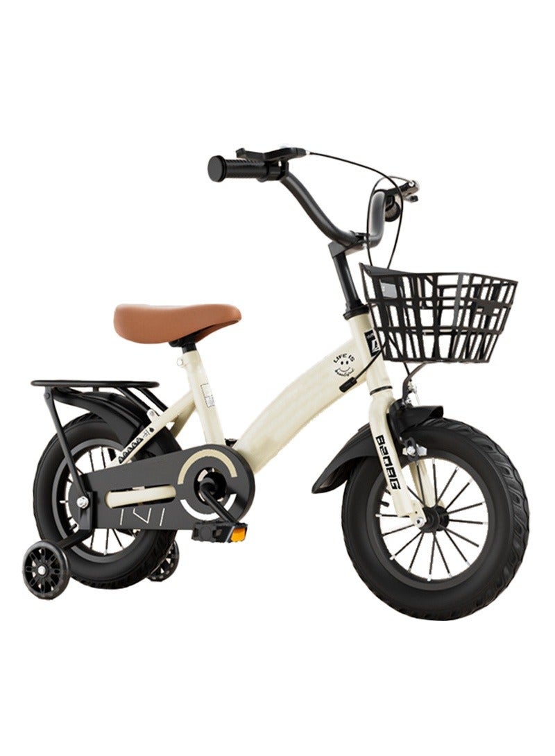Sharpdo 14 Inch Bicycle for Kids, with Flashing Training Wheels and Basket,  High Carbon Steel Frame, Kids Bike for 3-5 Years Boys and Girls - Image 1