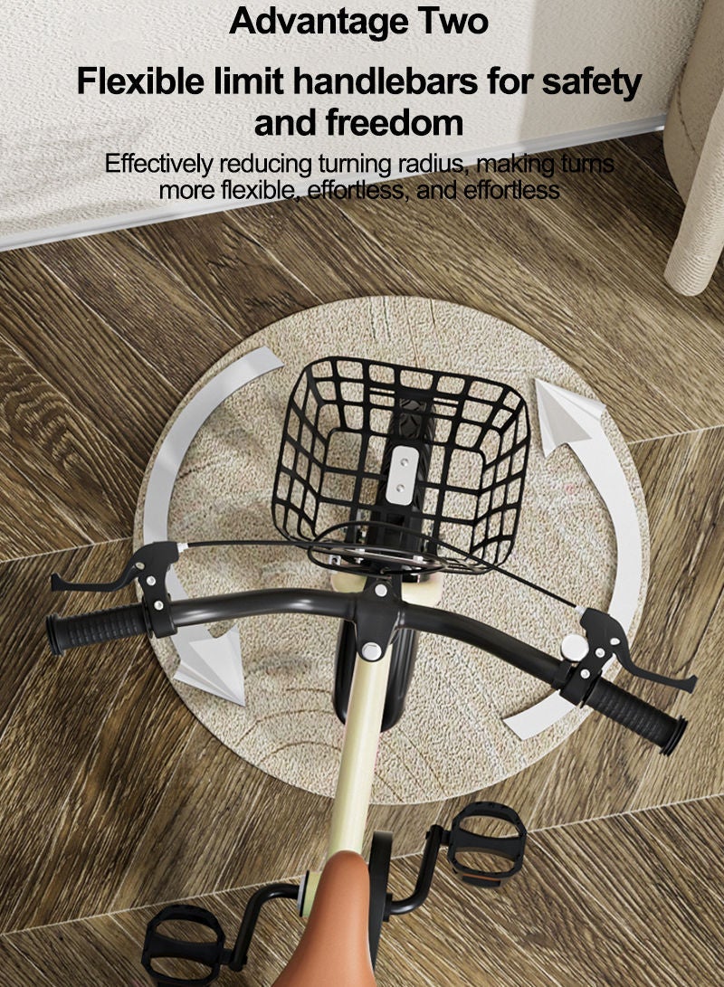 Sharpdo 14 Inch Bicycle for Kids, with Flashing Training Wheels, Adjustable Seat and Basket, High Carbon Steel Frame, Kids Bike for 3-5 Years Boys and Girls - Image 4