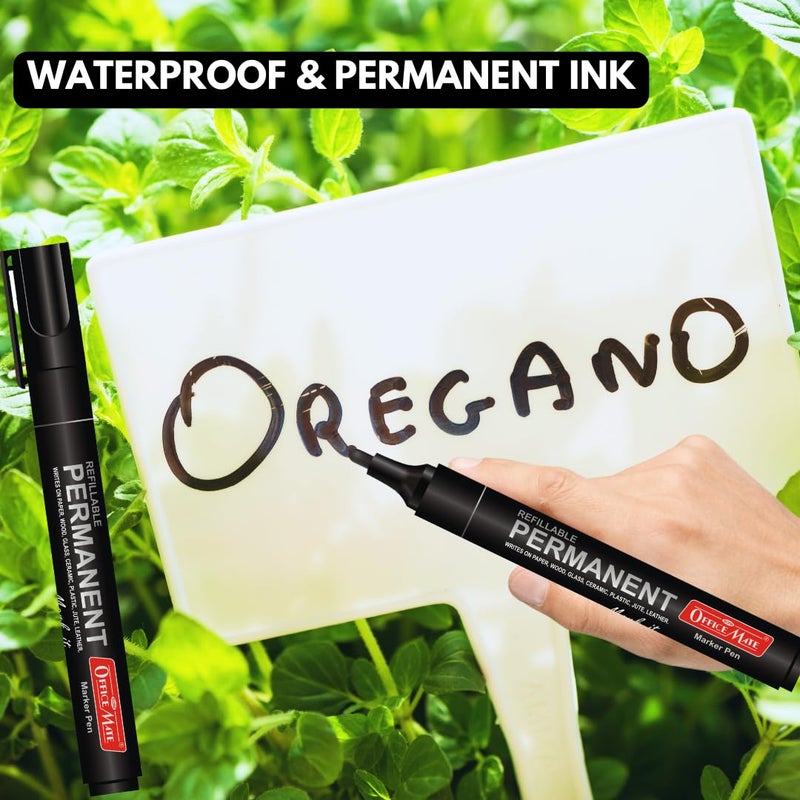 Office Mate Soni Officemate Permanent Combo (4 Permanent Markers + 4 Permanent Markers Ink) (Black) - Image 3