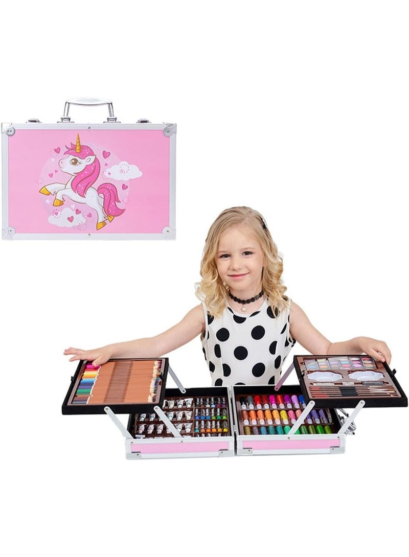 Kiddle Drawing and Painting Set, Art Supplies Bag, Aluminum Gift Box for Girls and Boys, 200 Pieces - Image 1