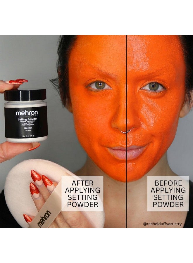 ميهرون بودرة تثبيت المكياج من مهرون | بودرة سائبة | بودرة سائبة مثالية لمكياج الهالوين، 28 غرام (لون محايد) - Image 2