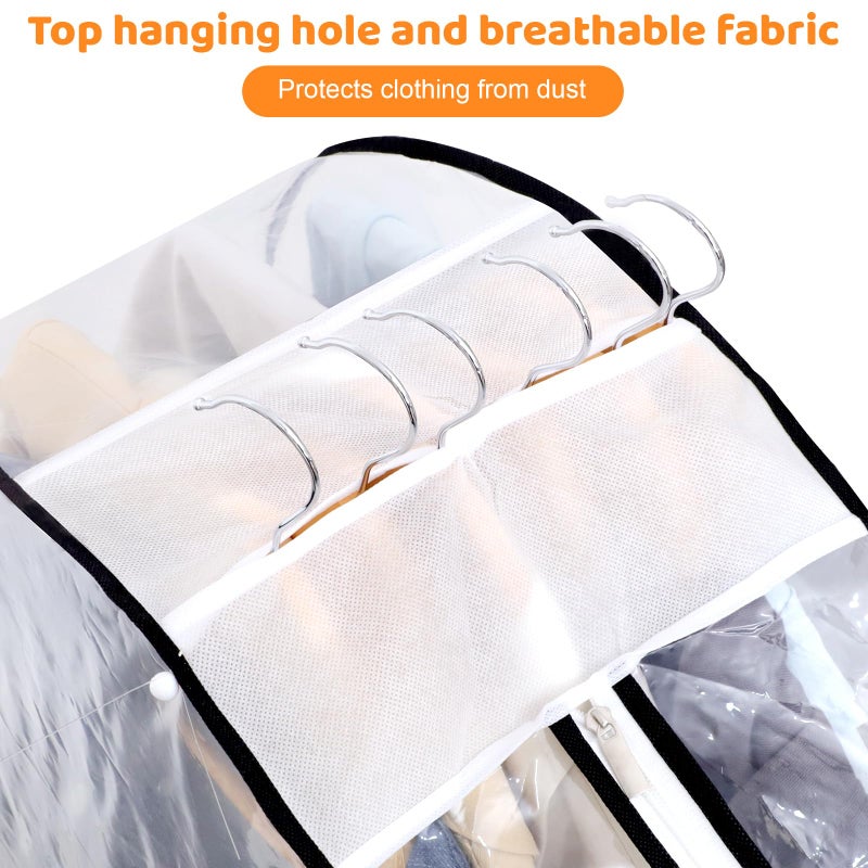 Dntorx 4 Pack Full Clear Garment Bags with Side Zipper, 40" Clothes Covers with 10" Gusset, Transparent Hanging Suit & Coat Covers for Closet Storage, Jackets, Dresses, Windbreakers - Image 5