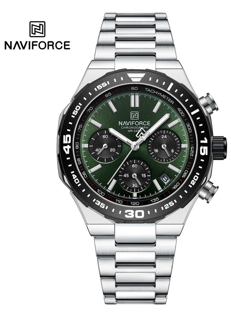 NAVIFORCE - Luxury Stainless Steel Chronograph Watch for Men with Multifunctional Dial and Water Resistant Design - Image 1