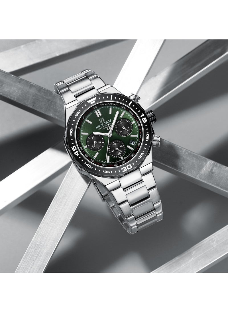 NAVIFORCE - Luxury Stainless Steel Chronograph Watch for Men with Multifunctional Dial and Water Resistant Design - Image 1