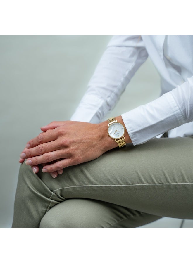 PIERRE CARDIN Women's Watch with Gold Metal Case and Gold Metal Band - Image 4