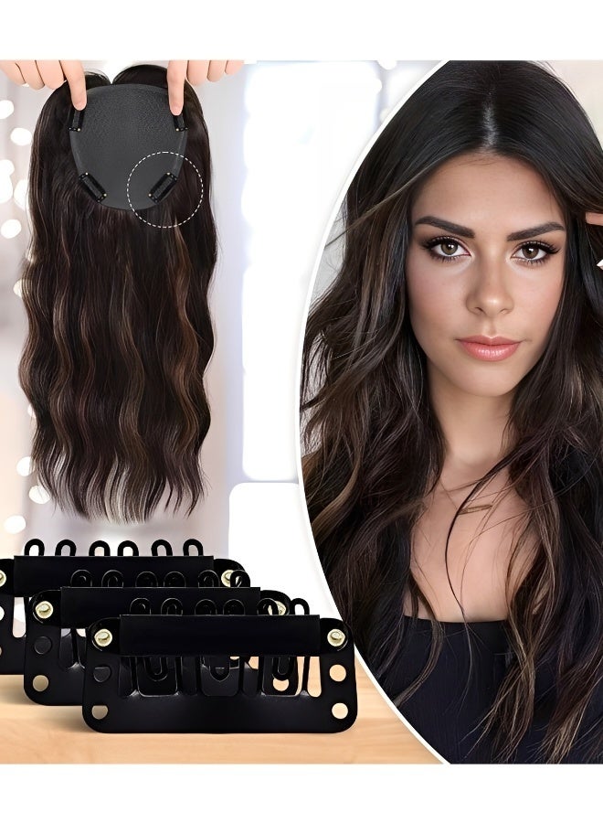 20 Pieces Hairpieces Snap Clips U Shape Wig Clips for Hair Extensions Making DIY Wig Accessories Set Tools with Needle and Thread  Black Color - Image 4