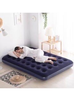 EXCLIFE Thickened lunch break inflatable mattress for single person  (with foot pump + repair kit) blue  - Image 2
