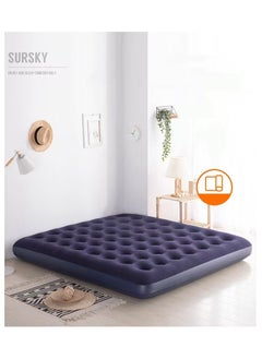 EXCLIFE Thickened lunch break inflatable mattress for single person  (with foot pump + repair kit) blue  - Image 3