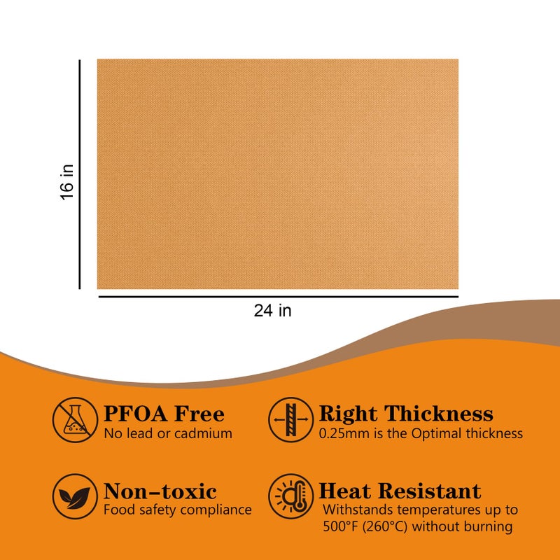 UBeesize 2 Pack Thickened Copper Oven Liners for Bottom of Oven BPA & PFOA Free, Reusable 16x24 Inch Heavy Duty Non Stick Teflon Oven Mats, Fit Electric Gas Toaster Convection Microwave Ovens Grills - Image 5