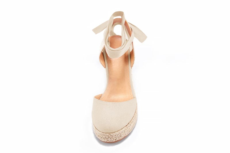 FISACE Womens Summer Lace Up Espadrilles Wedge Sandals Closed Toe Ankle Strap Platform Shoes - Image 5