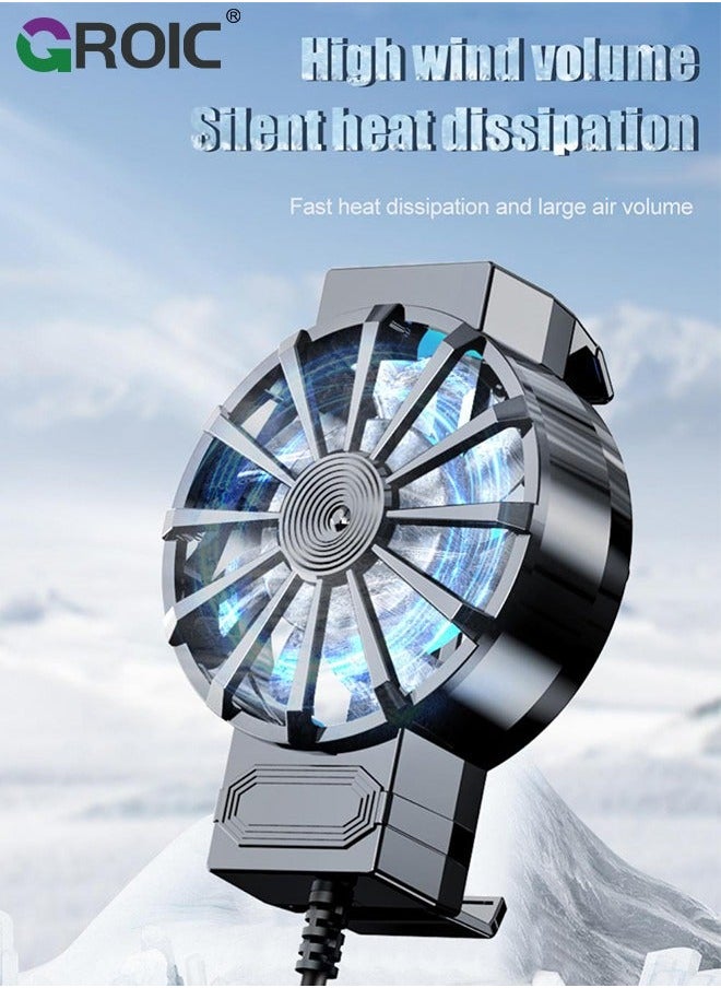 GROIC Mobile Phone Cooler, Portable Cellphone Semiconductor Cooling Backclip Radiator Fan for Gaming/Tiktok Live/Vlog, Support 58-98mm Wide Smartphone  - Image 2