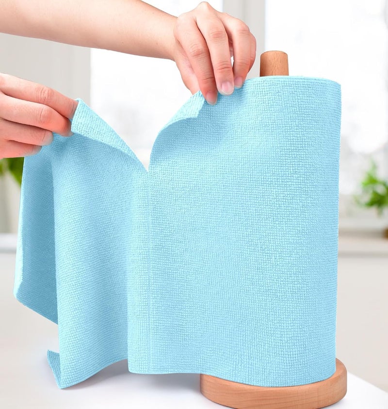 SGMVK Cleaning Cloth Roll Reusable Washable 20 Pack for Kitchen Surfaces Car, Home, Garage or Shop Cleaning Tear Away Microfiber Towels (1, Blue) - Image 1