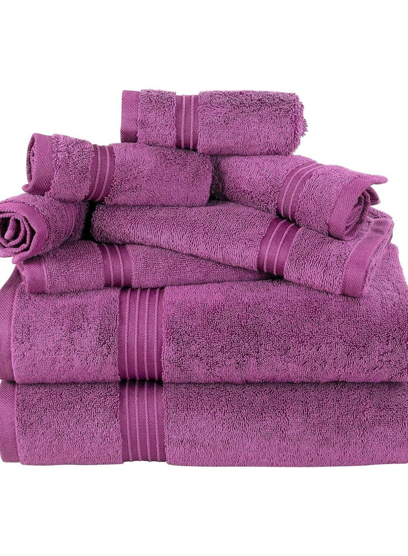 Comfy Cotton Purple 600 Gsm 8 pc Set For Bath And Spa Towel Set Includes 2Xbath Towels 70X140 Cm 2Xhand Towels 40X70 Cm 4Xwashcloths 30X30 Cm - Image 2