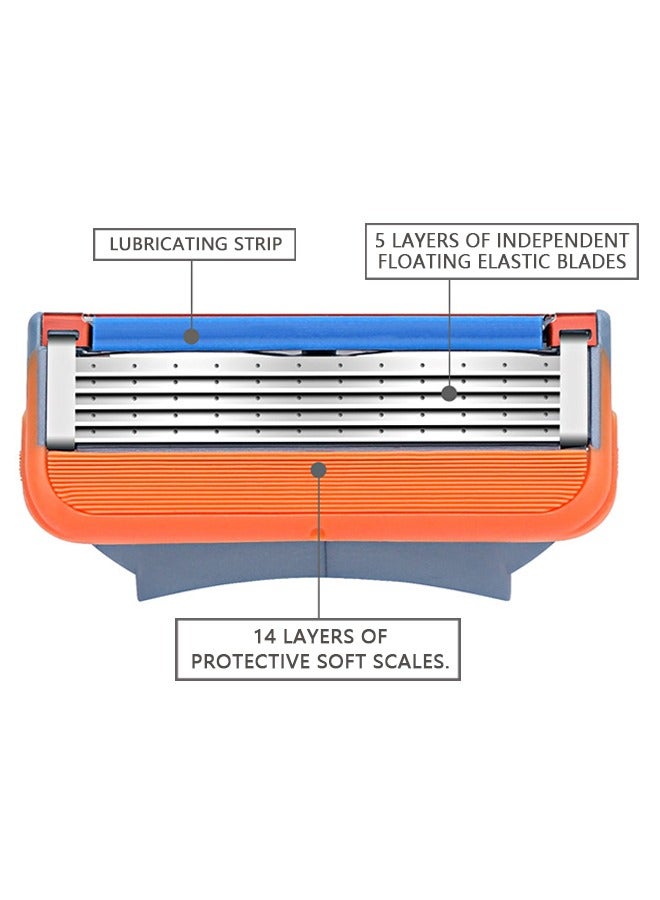 Beyond 4-Blade Razor Ultra-Thin Blades with 1 Handle (Orange+Black) - Image 4