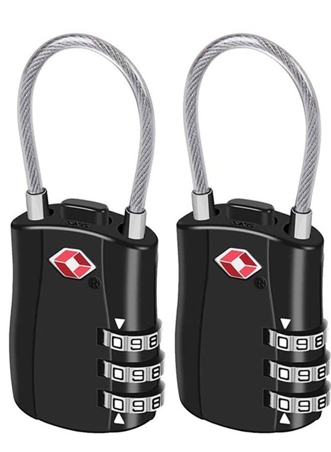 TSA Approved Luggage Combination Locks, (2 Pack) Combination Padlock with Alloy Body TSA Lock for Travel Bag, Suit Case, Lockers, Gym, Bike Locks or Other