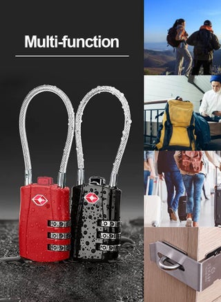 أقفال الأمتعة المعتمدة من إدارة أمن المواصلات (TSA)، (2 عبوة) قفل بمجموعة أقفال مع قفل من سبيكة معدنية لقفل إدارة أمن المواصلات لحقيبة السفر أو حقيبة البدلة أو الخزائن أو الصالة الرياضية أو أقفال الدراجة أو غيرها - view 2