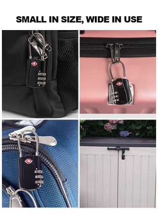 أقفال الأمتعة المعتمدة من إدارة أمن المواصلات (TSA)، (2 عبوة) قفل بمجموعة أقفال مع قفل من سبيكة معدنية لقفل إدارة أمن المواصلات لحقيبة السفر أو حقيبة البدلة أو الخزائن أو الصالة الرياضية أو أقفال الدراجة أو غيرها - view 5