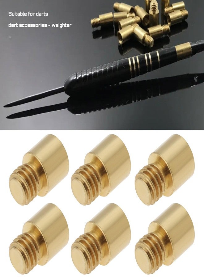 OTOTEC 12Pcs Dart Weights 9x5x5.8mm 1 Grams Brass Dart Weights Add Accentuator Adjuster for Darts with 2BA Threads Accessories (Gold) - Image 3