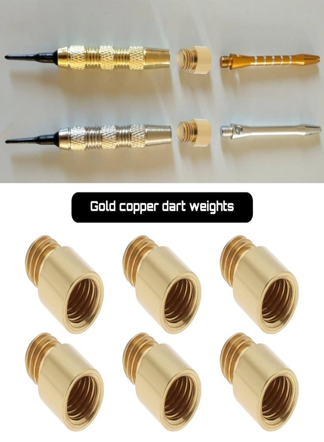 OTOTEC 12Pcs Dart Weights 9x5x5.8mm 1 Grams Brass Dart Weights Add Accentuator Adjuster for Darts with 2BA Threads Accessories (Gold) - Image 2