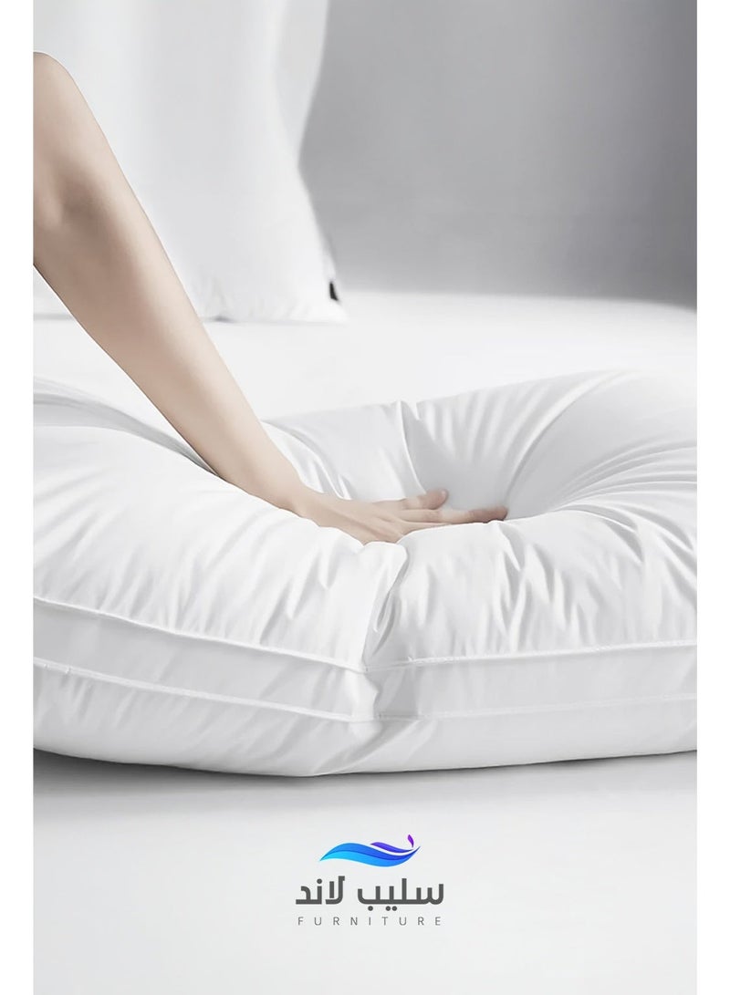SleepLand Luxury Hotel Pillow Microfiber Filling Soft Support 50x75 cm - Image 1