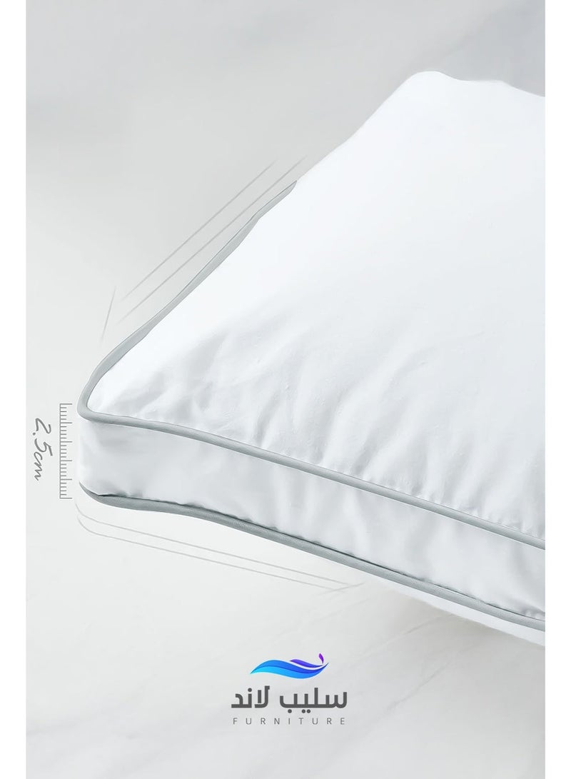 SleepLand Luxury Hotel Pillow Microfiber Filling Soft Support 50x75 cm - Image 3